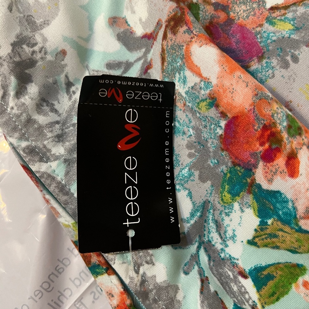 NWT Teeze Me Juniors Lace Back Sleeveless Fit&Flare Floral Dress in Mint 13/14 - Picture 10 of 16